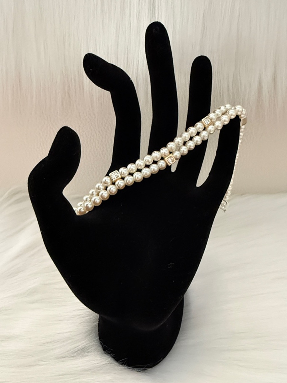 Carolee Elegant Double Strand Pearl Bracelet with Sterling Silver Toggle